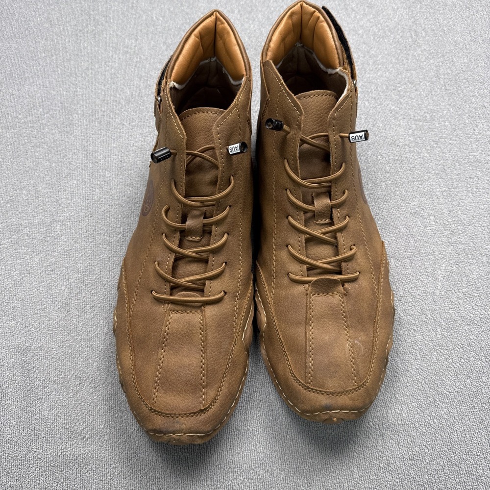Men's PU Leather Lace Up Sneakers Ankle Boots Outdoor Light Casual Shoes Loafers